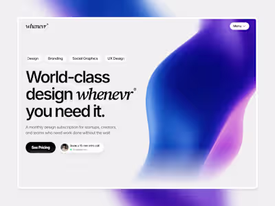 Whenevr® - Design Subscription Website Template for Framer
