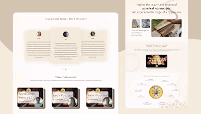 Indian Palm Leaf Library Landing Page Design 