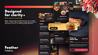 Feather Menu — A simpler way to order at restaurants Feather...