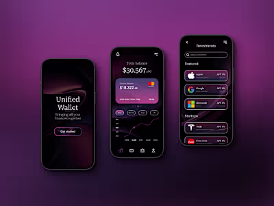 Finance app mobile app design