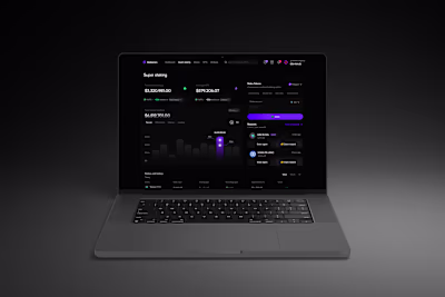 Staking dashboard with reward details.
