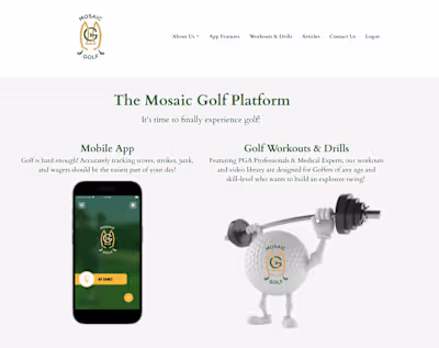 Mosaic Golf: Real-Time Scoring & Betting App for Golfers