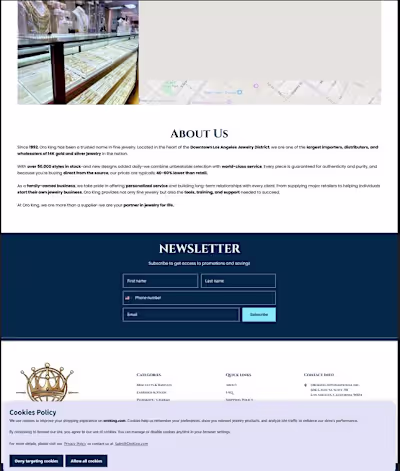 E-Commerce Website Design & Development for OroKing Jewelry