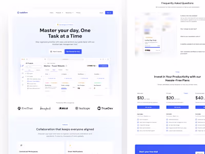 TaskFlow Landing Page Design