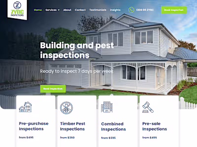 Zync Inspections Website
