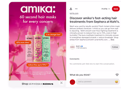 Paid social: Sephora at Kohl's