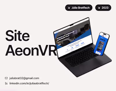 Site AeonVR | UX/UI Design 