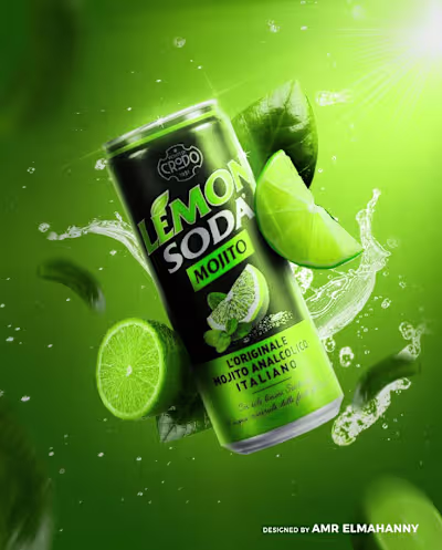 A creative 3D beverage advertising concept that captures ene...