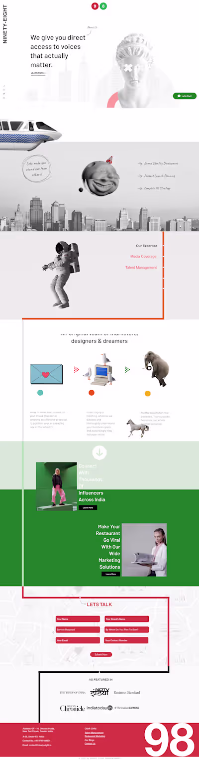 98 Entertainment Website