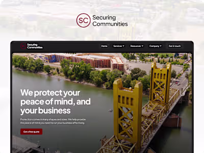 Securing Communities - Website Design & Webflow Development