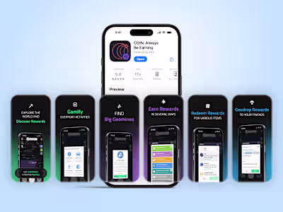 COIN App Play/App Store Screenshots
