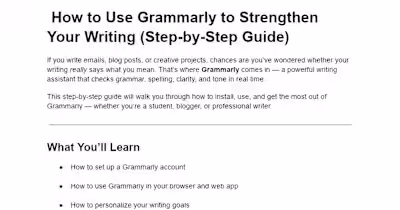 Grammarly Setup and Usage Guide