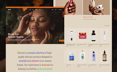 Divine skincare landing page