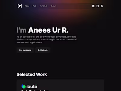 Anees Ur Rehman - WordPress and Front-End developer