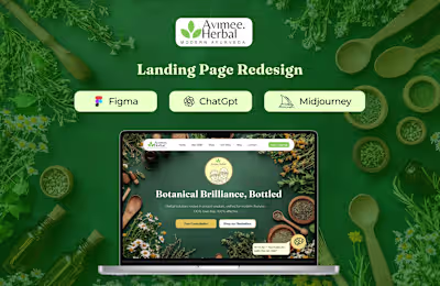 Avimee Herbal - Landing page Redesign