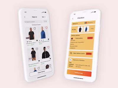 E-commerce fashion mobile app design in IOS