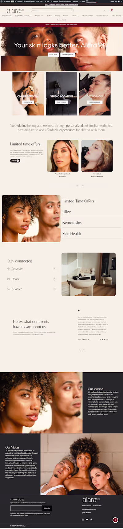 Website Redesign for Skincare Brand