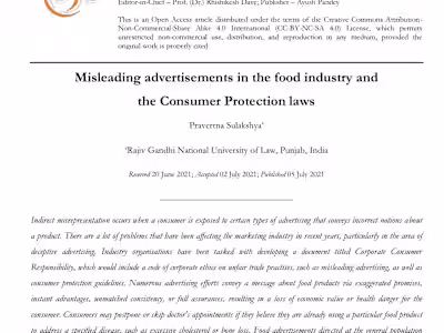 Misleading advertisements in the food industry and
