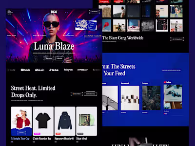 Luna Blaze Artist Website for Merch and Tours