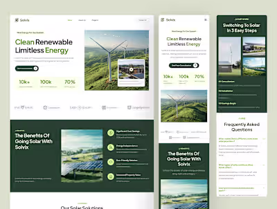 Solar Panel Website UI Design