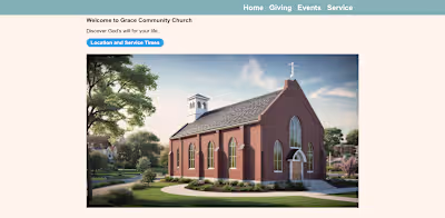 Church website concept design