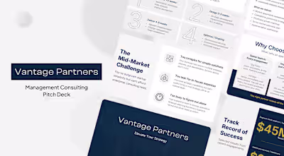 Management Consulting Pitch Deck for Vantage Partners