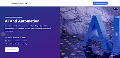 A professional website for a consulting firm