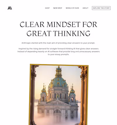 Clean, minimalist, simple landing page