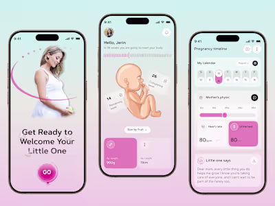 Pregnancy And Period Tracker Mobile App Design