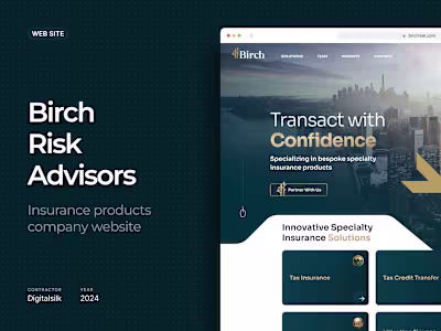 Landing Page Design for Birch Risk Advisors
