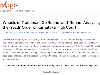 Wheels of Trademark Go Round-and-Round: Analyzing the ‘Yezdi’ O…