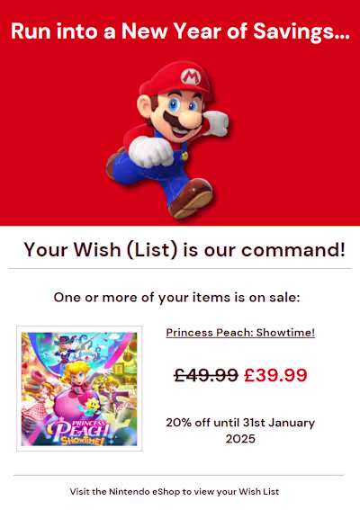 Nintendo Marketing Email 