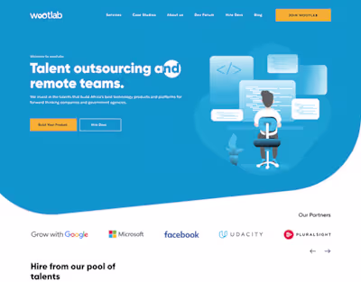 Wootlab Talent recruitment Websit UX design