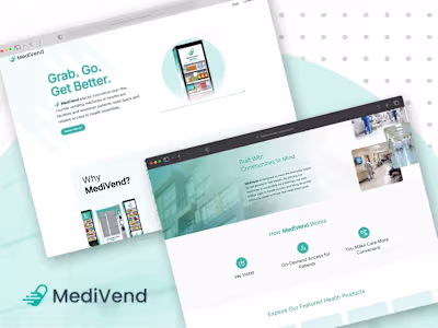 Healthcare Vending Platform Website |