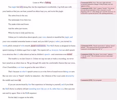 Light Edit of an Article