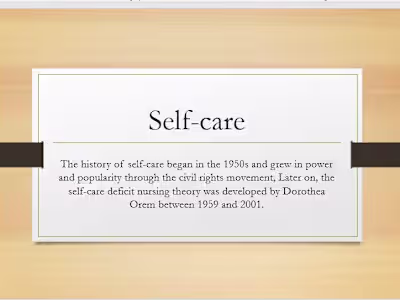 Presentation On Self-care