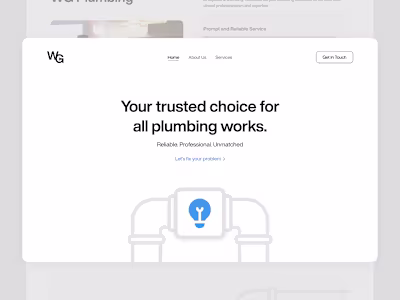 WG - Plumbing service UI UX landing page