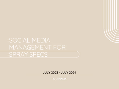 Social Media Management + Content Creation for Spray Specs