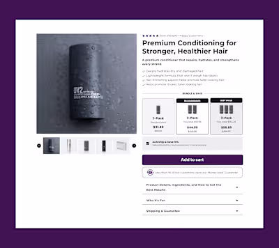 A high converting product page