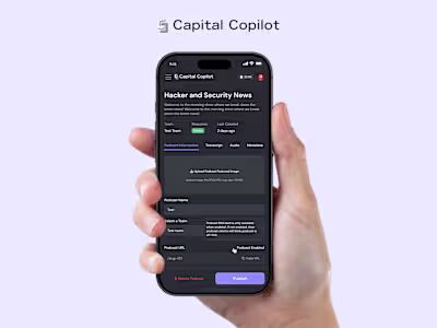 Capital Copilot Fintech Dashboard 