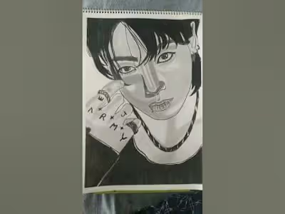 Try to draw BTS jungkook/ #bts #myart #drawing - YouTube