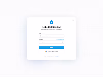 SubletGo - Login Modal UI UX Design