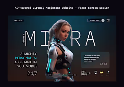 FIRST SCREEN DESIGN_Personal AI assistant - MIRA.AI : Behance