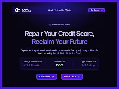7 day landing page redesign - Credit repair company