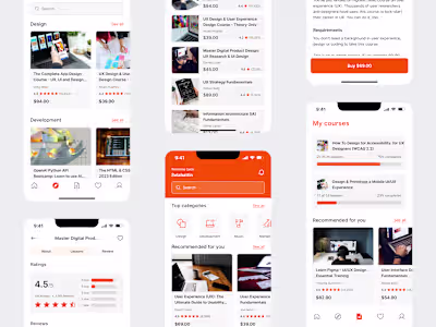 E-learning - Mobile app - Landing page design