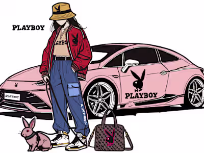 Playboy Lifestyle Illustration — Full Brand Expression