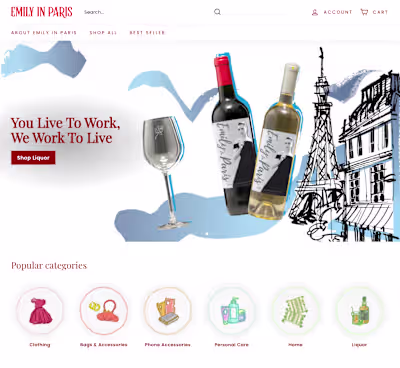 Illustration Design for Emily In Paris's Merchandise Website