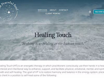Squarespace Website Design for Wholistic Healing Practice