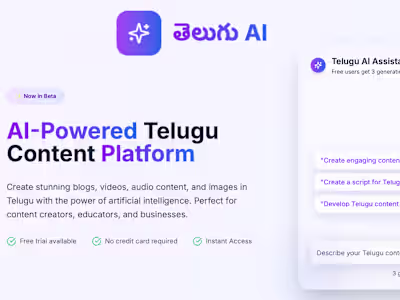🚀 Introducing Telugu AI App — an AI-powered platform built ...