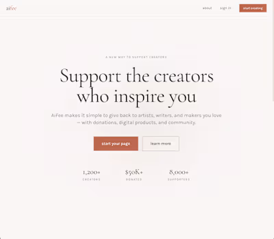 AiFee
A creator donation and product